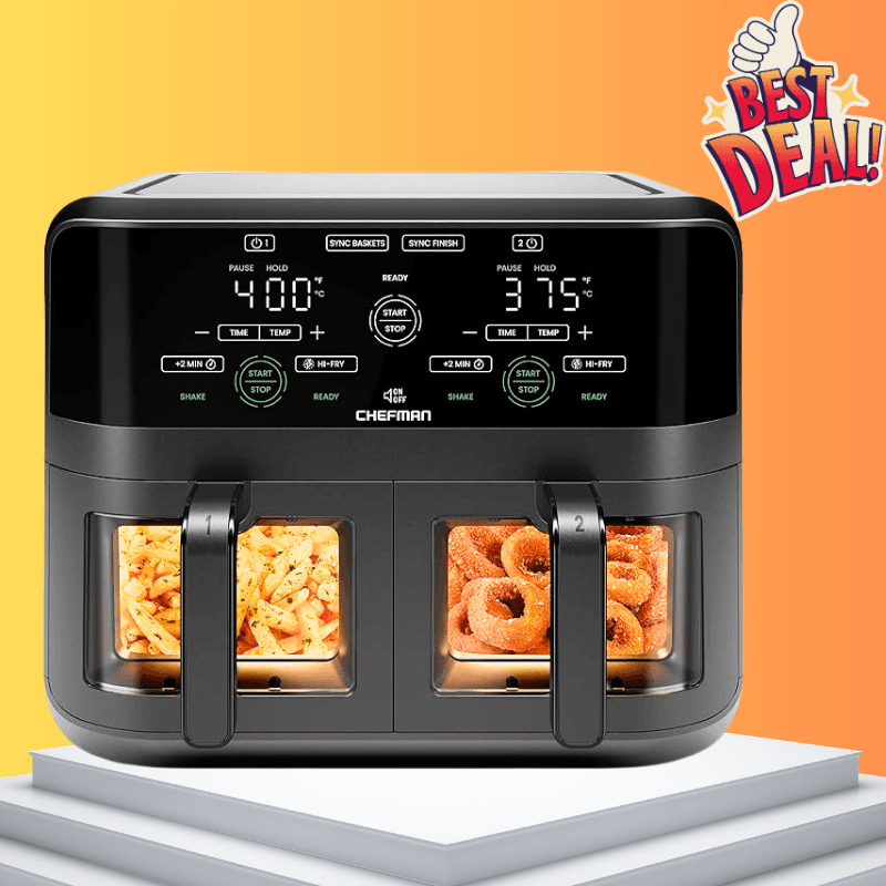 CHEFMAN Air Fryer with Windows & Independent Zones