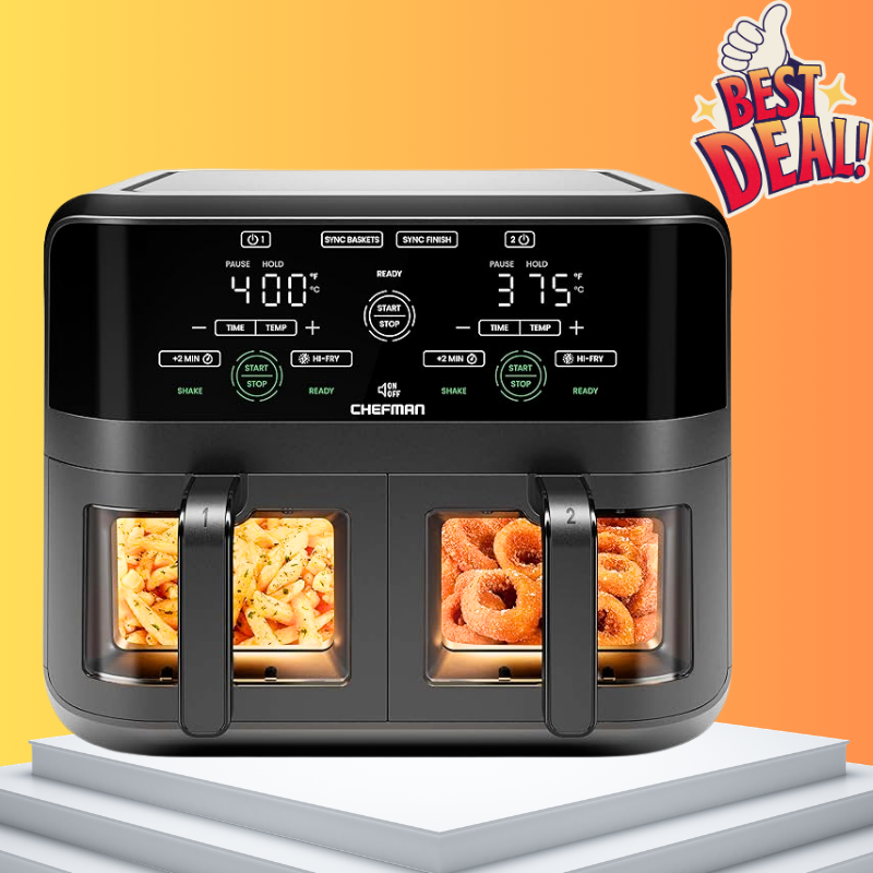 CHEFMAN Air Fryer with Windows & Independent Zones